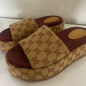 Gucci women angelina platform slide sandals